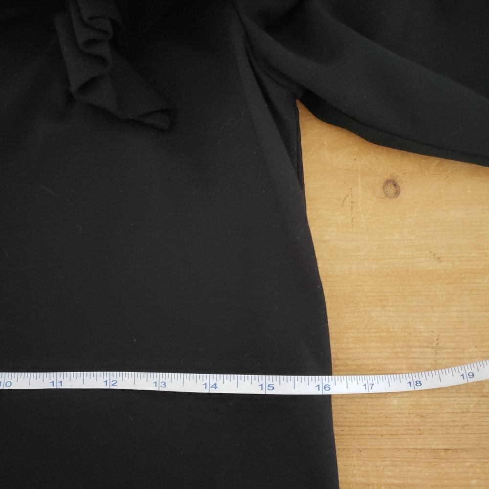 Kate Spade Livia Ponte Size 2 Black Long Sleeve Dress with Ruffle and Pockets - Picture 9 of 13